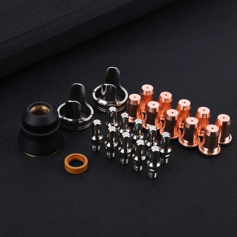 24 Pcs IPT40 Plasma Tips Kit Consumables Set Torch Plasma Cutting Shield Cap for YESWELDER CUT 55DS Pro CUT 65DS Plasma Cutter