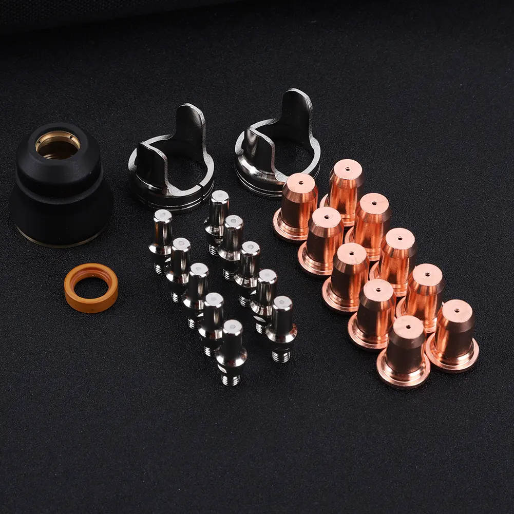 24 Pcs IPT40 Plasma Tips Kit Consumables Set Torch Plasma Cutting Shield Cap for YESWELDER CUT 55DS Pro CUT 65DS Plasma Cutter