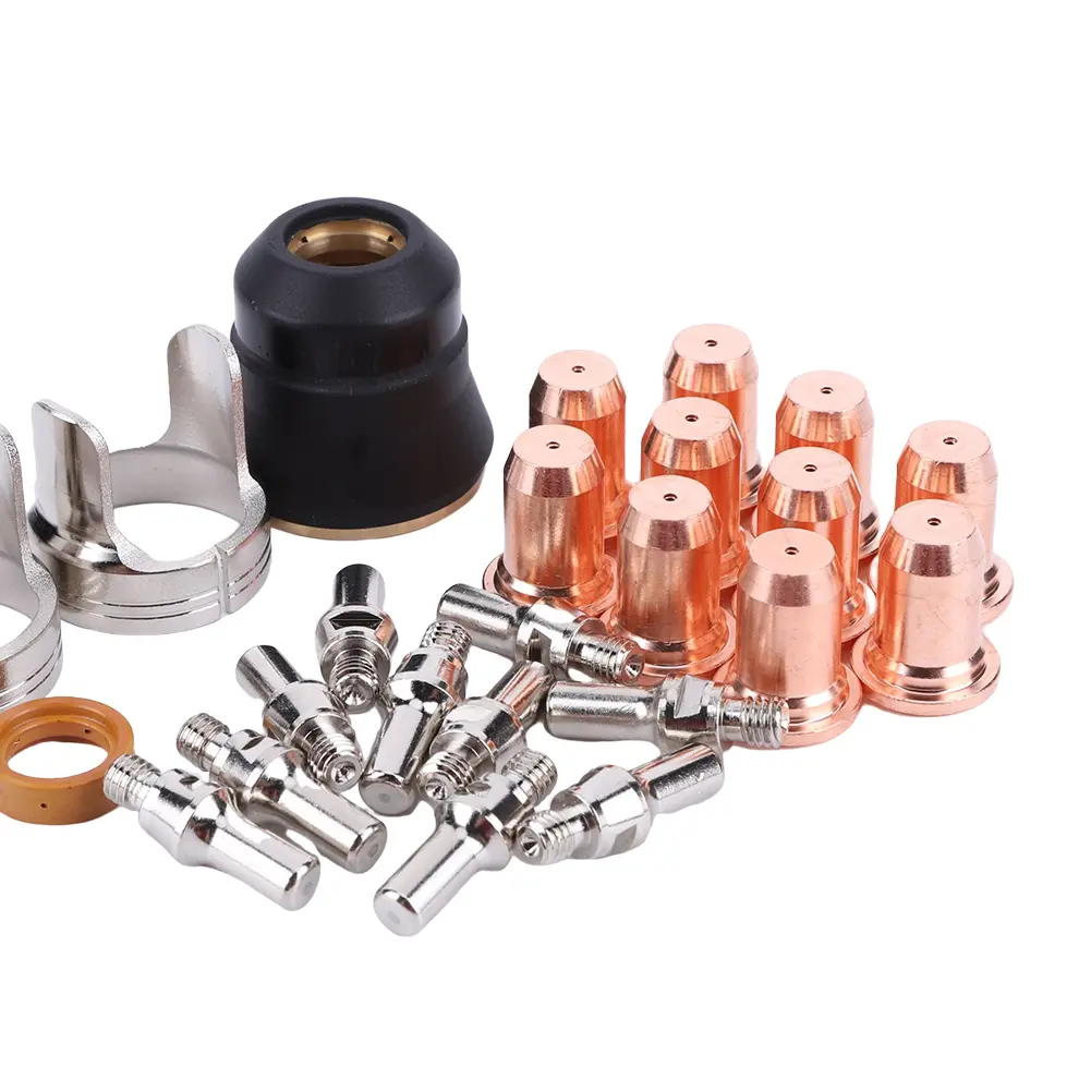 24 Pcs IPT40 Plasma Tips Kit Consumables Set Torch Plasma Cutting Shield Cap for YESWELDER CUT 55DS Pro CUT 65DS Plasma Cutter