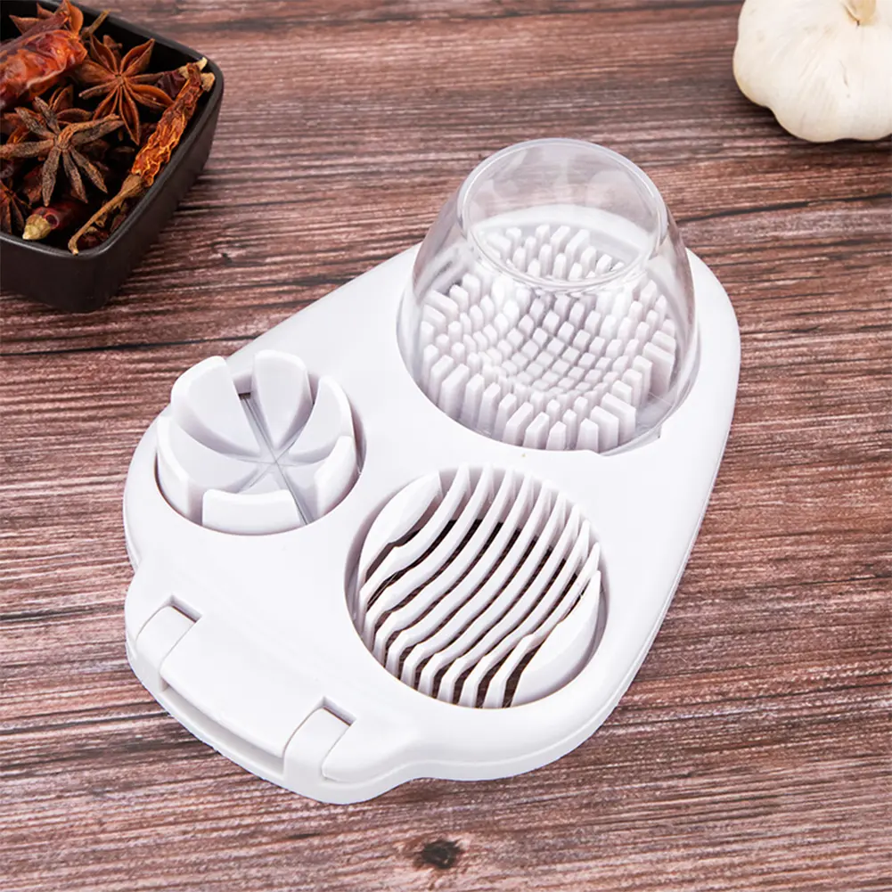 3 in 1 Egg Cutter Egg Slicer Multifunctional Kitchen Chopper Tool Stainless Steel Wire Fruit Slicing Tool for Hard Boiled Eggs