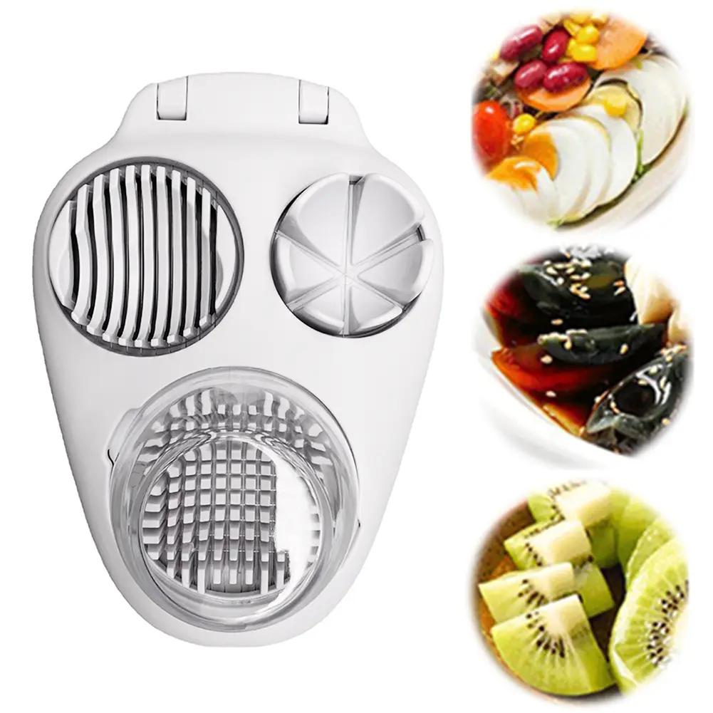 3 in 1 Egg Cutter Egg Slicer Multifunctional Kitchen Chopper Tool Stainless Steel Wire Fruit Slicing Tool for Hard Boiled Eggs
