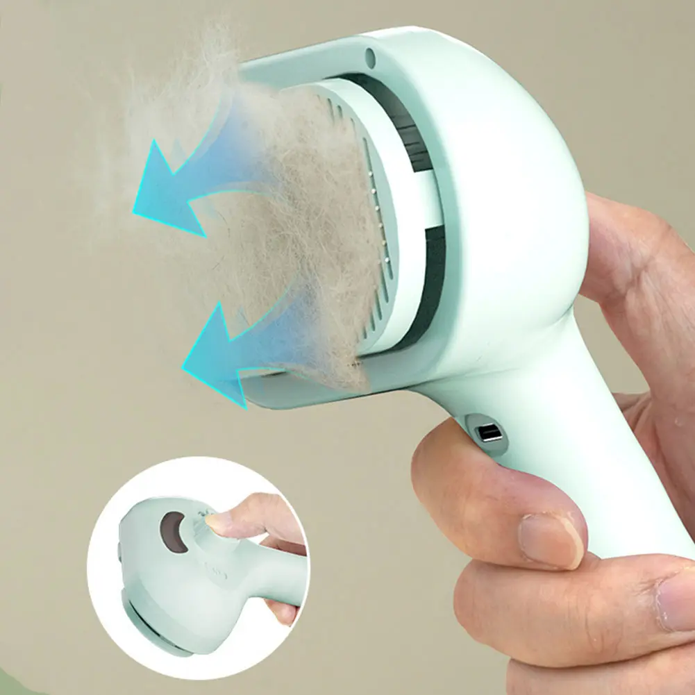 3 in 1 Cat Steam Brush with Release Button Pet Brush Rechargeable Dog Brush Pet Hair Cleaning Brush Comb for Shedding & Grooming