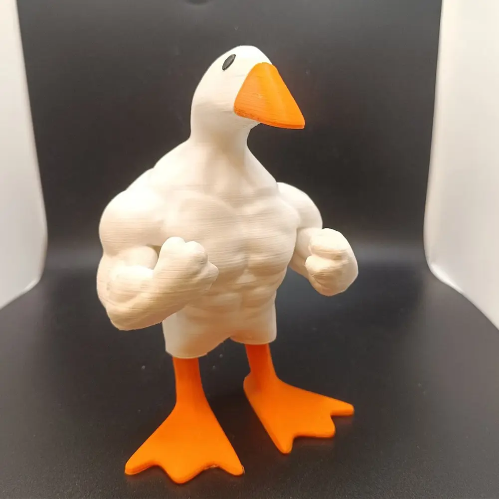 Magnetic Goose Key Holder Muscular Duck Statue Ornament Funny Table Tools Organizer Resin Prank Gag Housewarming Gift