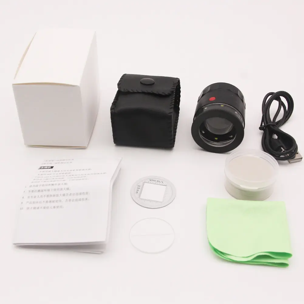 10X Scale Magnifying Glass USB Rechargeable Jewelers Magnifying Glass Adjustable Focal Length for Jewelry Gems Coins Hobby Tools