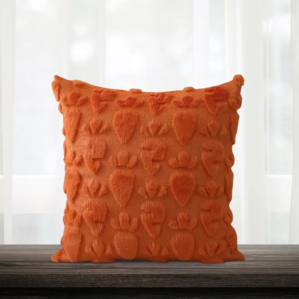 Easter Soft Cushion Case Faux Fur Pillow Case Decorative Throw Pillowcase for Easter Festivals Home Decor
