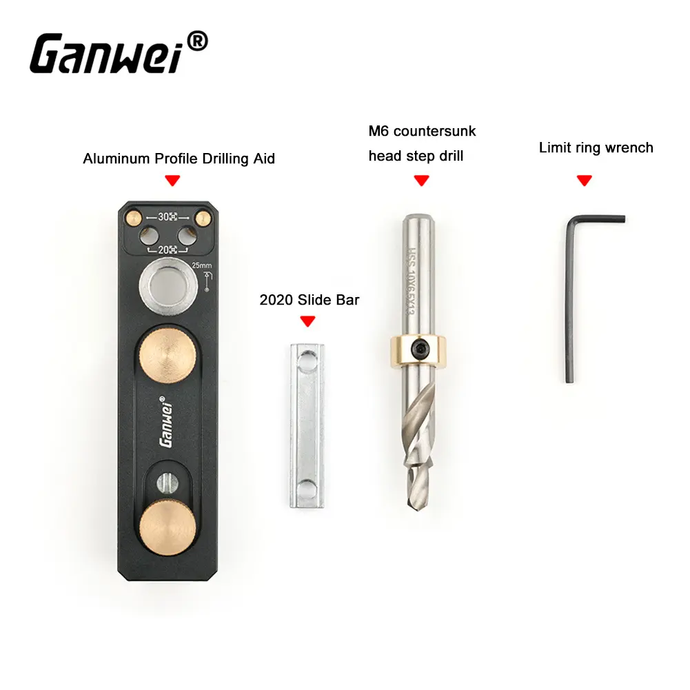 Aluminum Profile Punching Auxiliary DIY Tool Accurate Drilling Positioning for 2020 2040 3030 3060 Profiles Generic Jig Guide