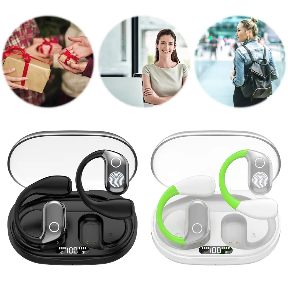 Bluetooth-Compatible Language Translator Earbuds Long Battery Life Real-Time Two-Way OWS Earbuds for Travel Business Learning