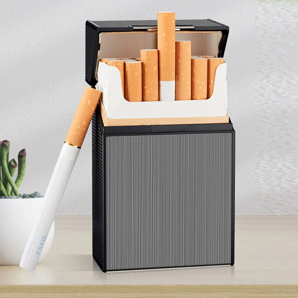 Cigarette Case Flip-Top Cigarette Box Moisture-proof Magnetic Switch Cigarette Case Holds Up To 20 Cigarettes for Outdoor Travel