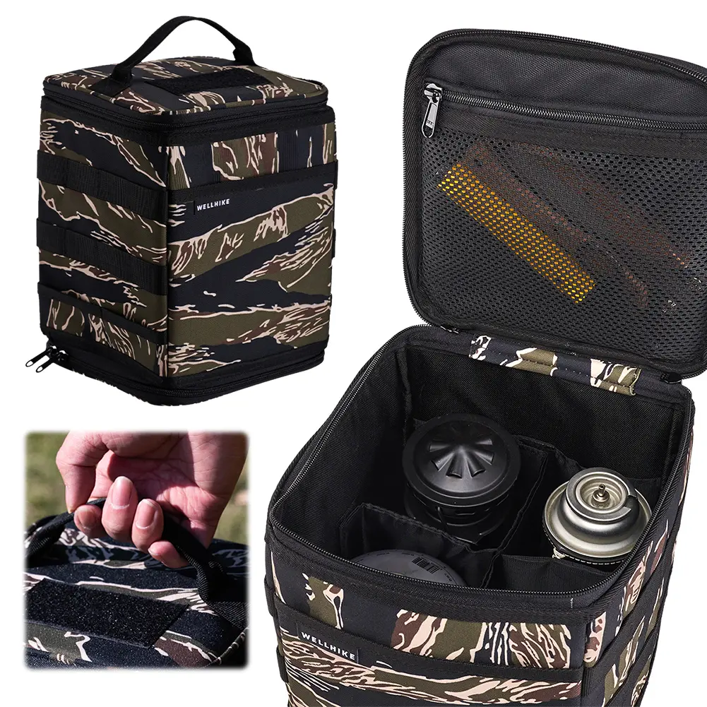 9.8L Camping Storage Bag Large Capacity Gas Tank Storage Bag Multifunctional Outdoor Cookware Organizer for Family Activities
