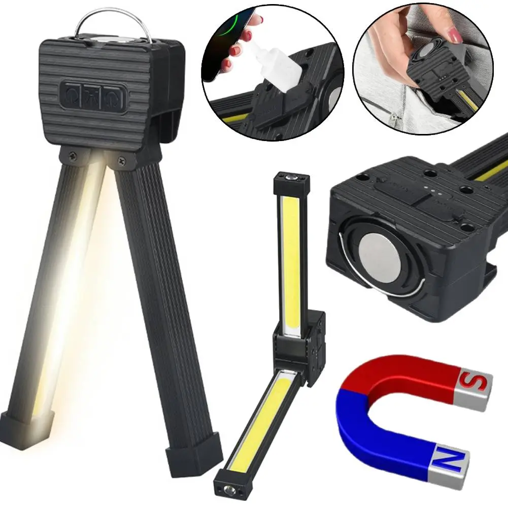 Portable Worklight Foldable Gym Lamp for Posing with Super Magnetic USB Rechargeable LED Posing Lamp with Hook & 7-grade Dimming