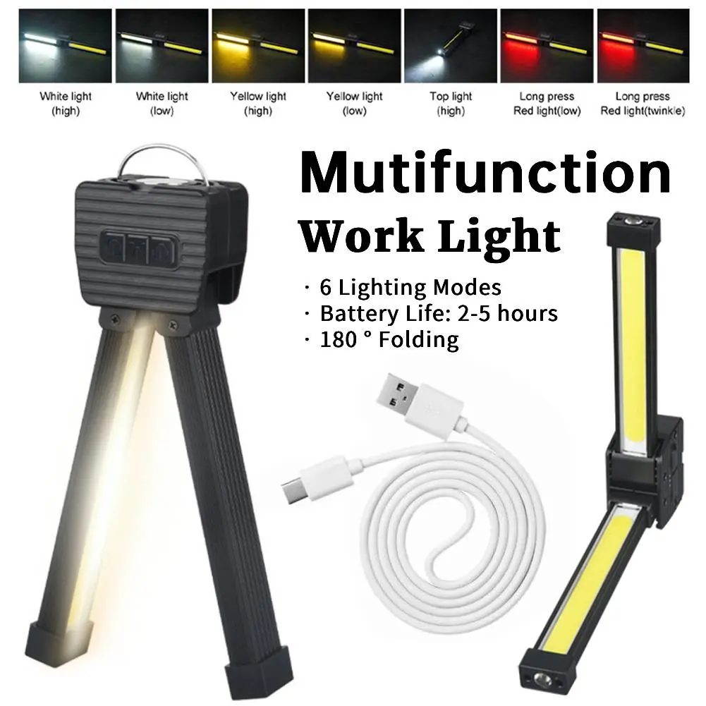 Portable Worklight Foldable Gym Lamp for Posing with Super Magnetic USB Rechargeable LED Posing Lamp with Hook & 7-grade Dimming