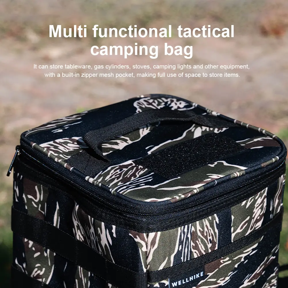 9.8L Camping Storage Bag Large Capacity Gas Tank Storage Bag Multifunctional Outdoor Cookware Organizer for Family Activities