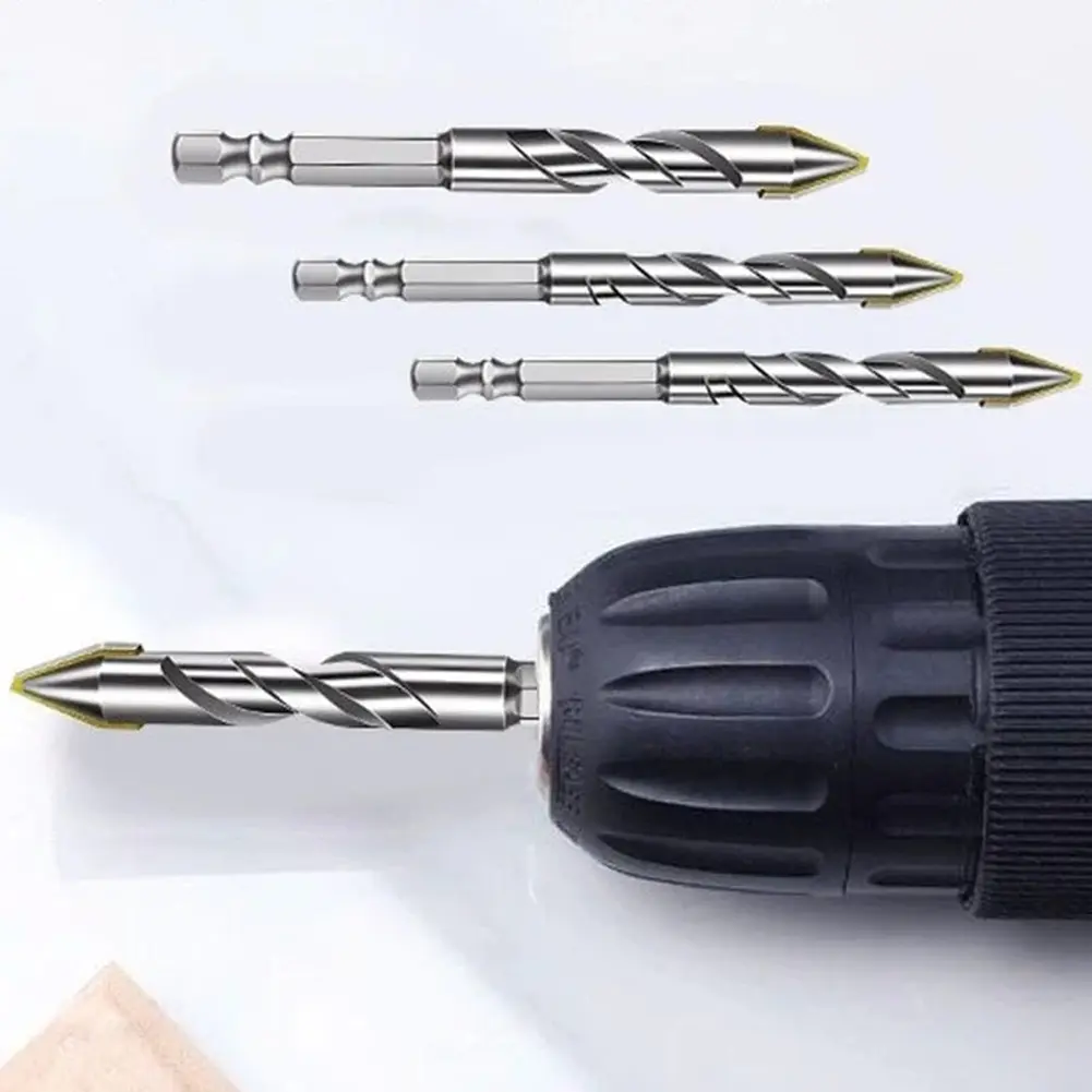 3/4 Pcs Drill Bits Sets Tungsten Steel High Hardness Skewed Head Eccentric Drill Bits Masonry Drill Bits for Glass/Tile/Wood