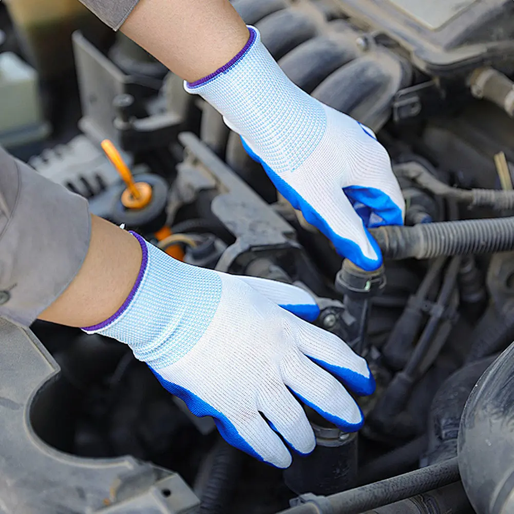 10Pairs Of Non-slip Wear-resistant Breathable Nitrile Gloves Industrial Labor Building Construction Safety Non-slip Work Gloves