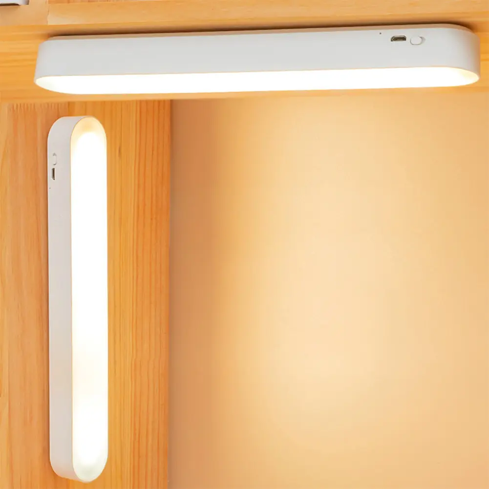 Magnetic Light Bar LED Desk Lamp Stepless Dimmable Reading Light 3 Light Colors Small Night Light Rechargeable for Vanity Mirror