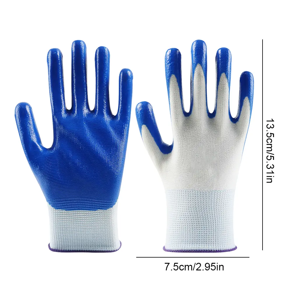 10Pairs Of Non-slip Wear-resistant Breathable Nitrile Gloves Industrial Labor Building Construction Safety Non-slip Work Gloves