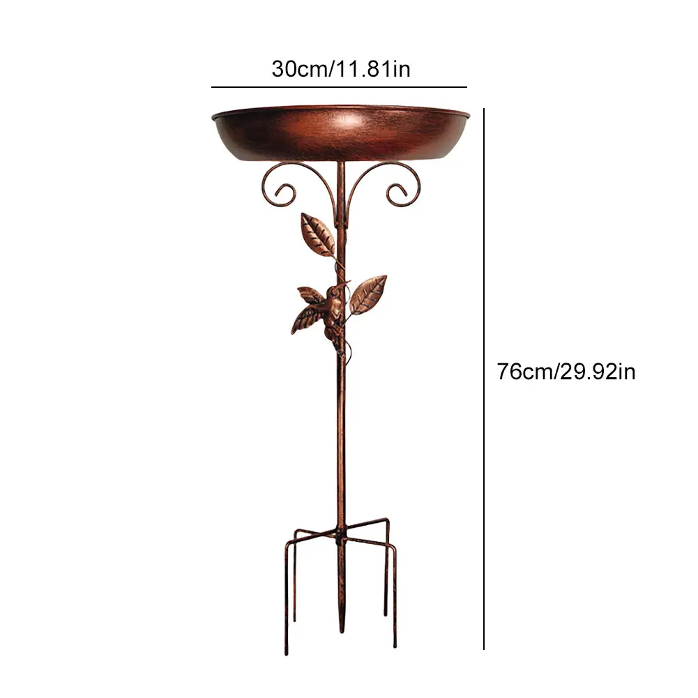 30In Metal Bird Bath for Outside 5-Pronged Base Vintage Freestanding Birdbaths Garden Birdbath Bowl for Garden Patio Yard