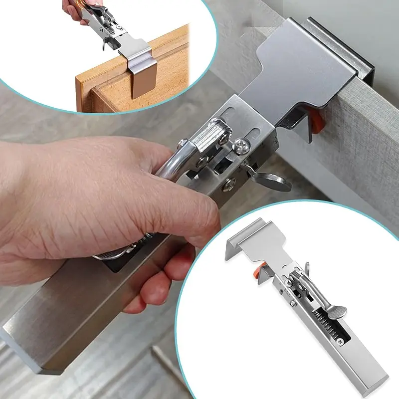 Adjustable Drawer Fixing Clamp Stainless Steel One-Touch Fixed Removable Drawer Clamp Drawer Fastening Clip for DIY Woodworking