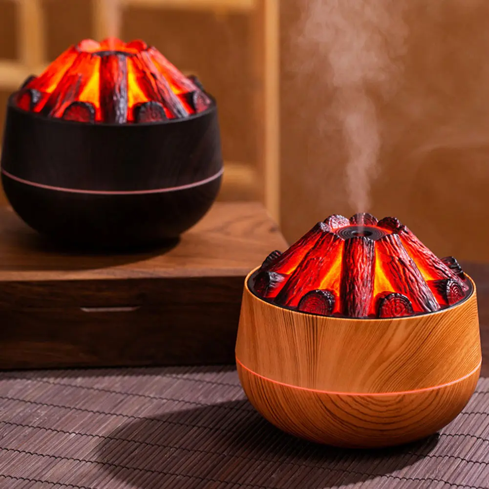 Simulated Charcoal Fire Humidifier Super Quiet Air Humidifier 300ML Mini Humidifier Personal Desktop Humidifier for Home Office