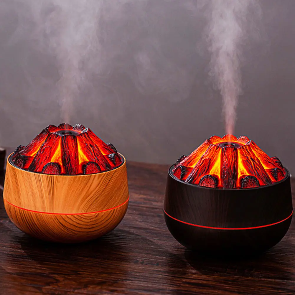 Simulated Charcoal Fire Humidifier Super Quiet Air Humidifier 300ML Mini Humidifier Personal Desktop Humidifier for Home Office