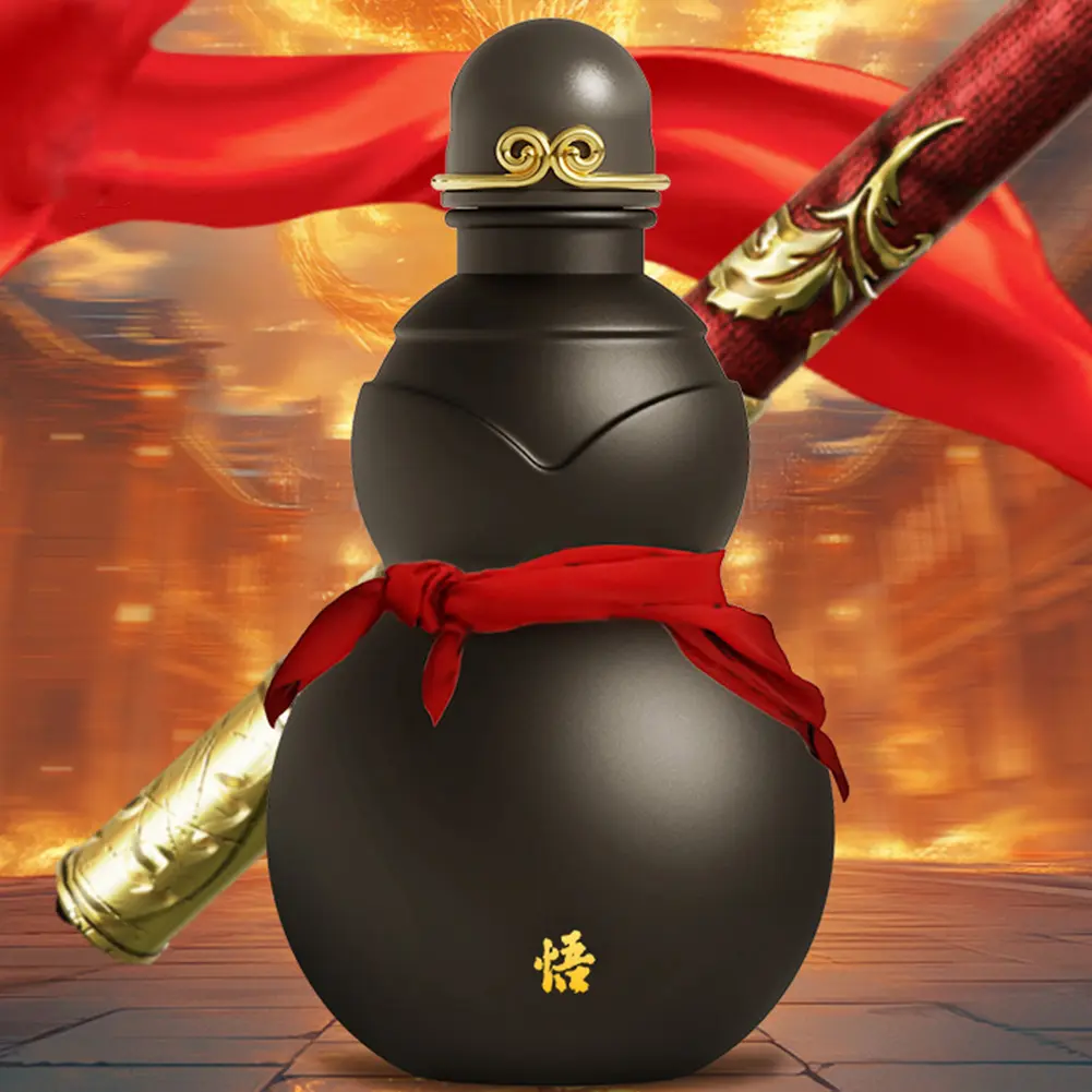 900ml Gourd Water Bottle Chinese Retro-Inspired Travel Water Cup Large Capacity Gourd Shaped Water Kettle for Wu Kong Game Fan