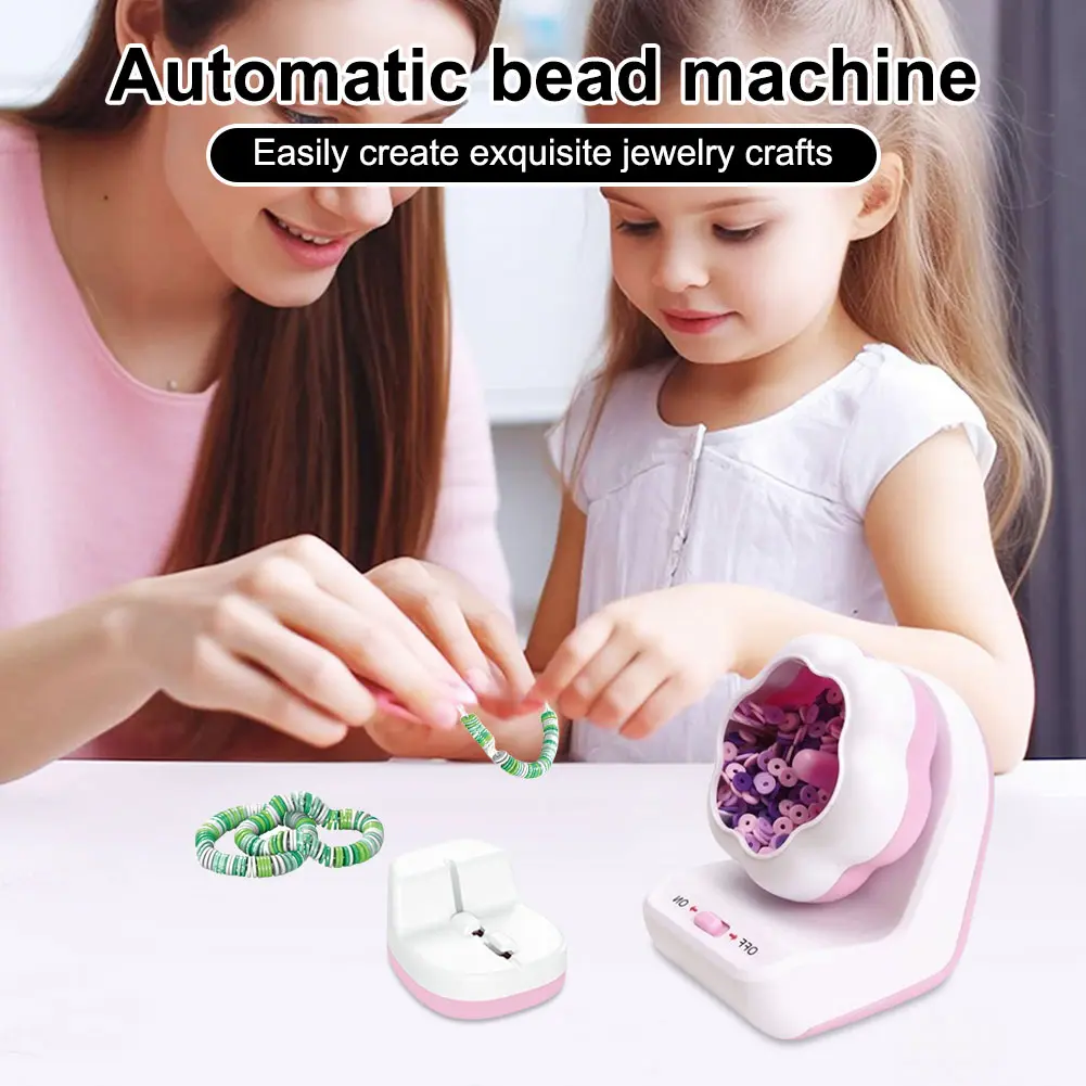Electric Bead Spinner with Needle Clay Bead Spinner Bracelet Spinner and Necklace Making Machine for Jewelry MakingGift for Girl