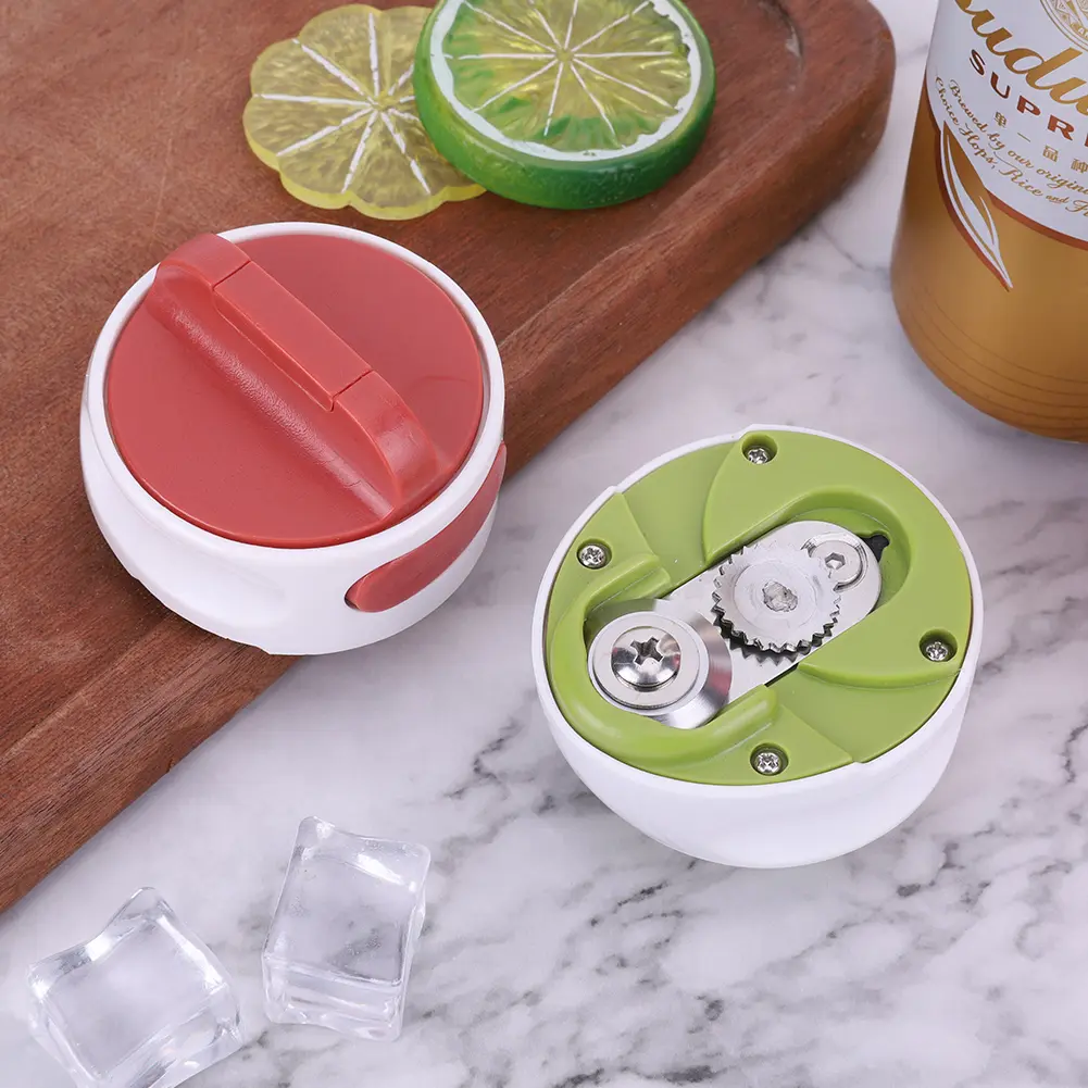 Can Opener Round Shaped Kitchen Tools & Gadgets Quicky Easy Twist Release Can Opener Knife Pocket Portable Manual Can Opener