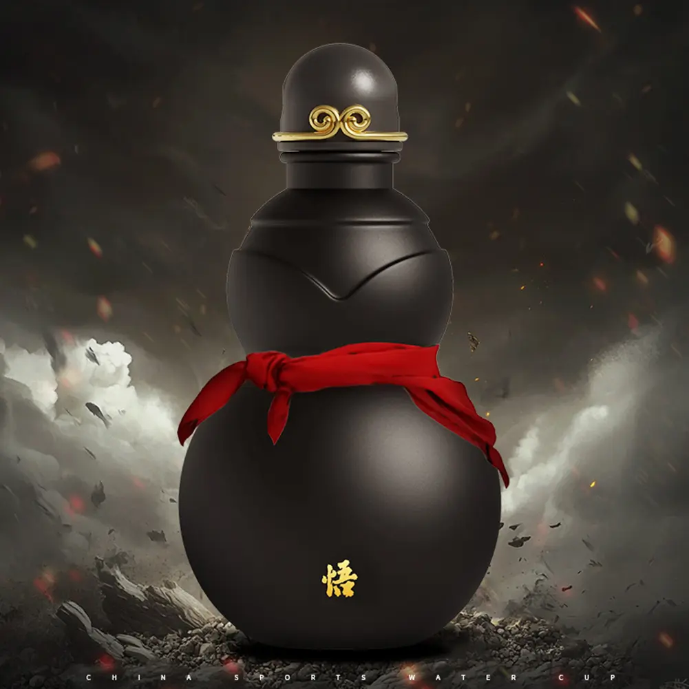 900ml Gourd Water Bottle Chinese Retro-Inspired Travel Water Cup Large Capacity Gourd Shaped Water Kettle for Wu Kong Game Fan
