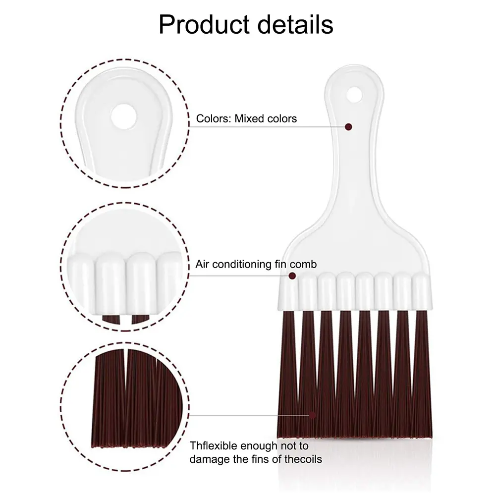 5pcs Air Conditioner Condenser Comb Stainless Steel Air Refrigerator Fin Cleaner Portable Straightening Cleaning Tool Universal