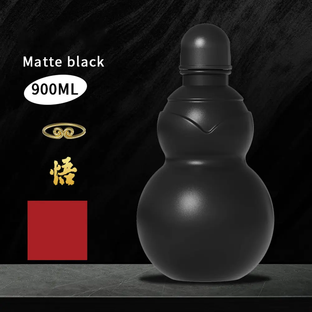 900ml Gourd Water Bottle Chinese Retro-Inspired Travel Water Cup Large Capacity Gourd Shaped Water Kettle for Wu Kong Game Fan