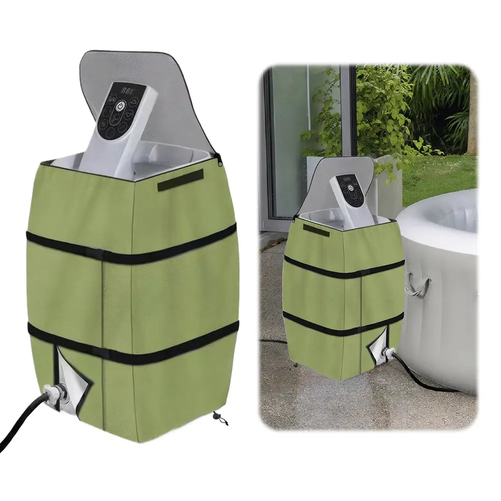 Inflatable Hot Tub Spa Oxford Protection Pump Cover & Zipper Heater Pump Winter Cover for Most Hot Tub Spa Heater Pump on Market