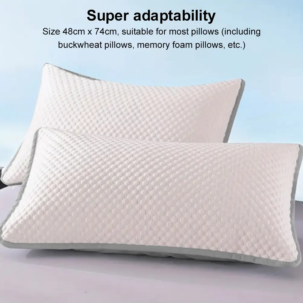 2Pcs Summer Cooling PillowCase 2025 New Washable Ice Silk Cool Pillowcase Soft Breathable Pillow Cover for Bedroom 베개 케이스 침실 용품