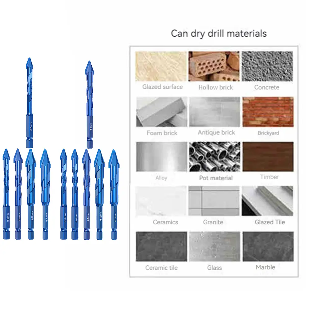 Eccentric Twist Drill Bit 6/8/10/12mm Oblique Head Eccentric Drill Bit High Strength Eccentric Drill Bit for Cement Granite