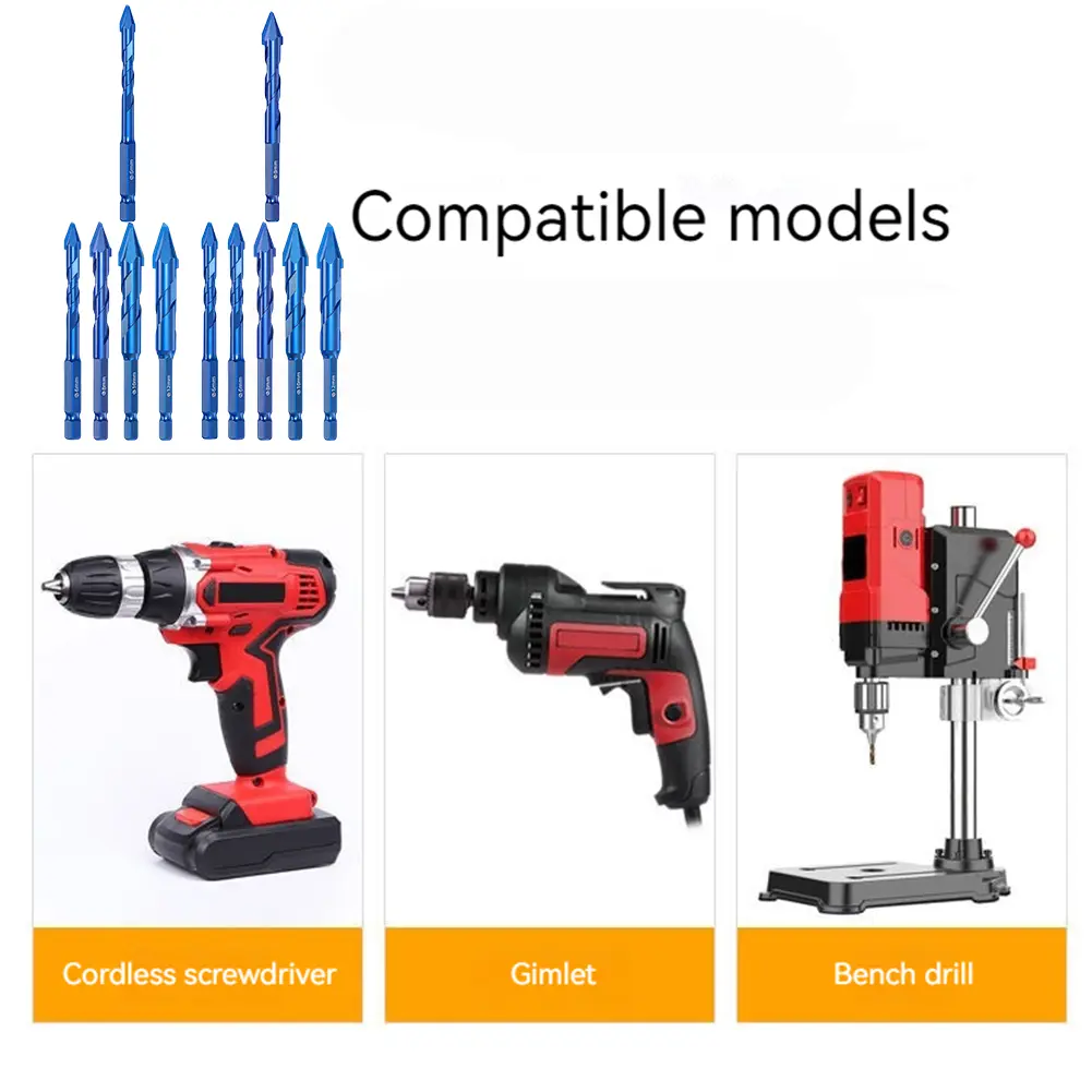 Eccentric Twist Drill Bit 6/8/10/12mm Oblique Head Eccentric Drill Bit High Strength Eccentric Drill Bit for Cement Granite