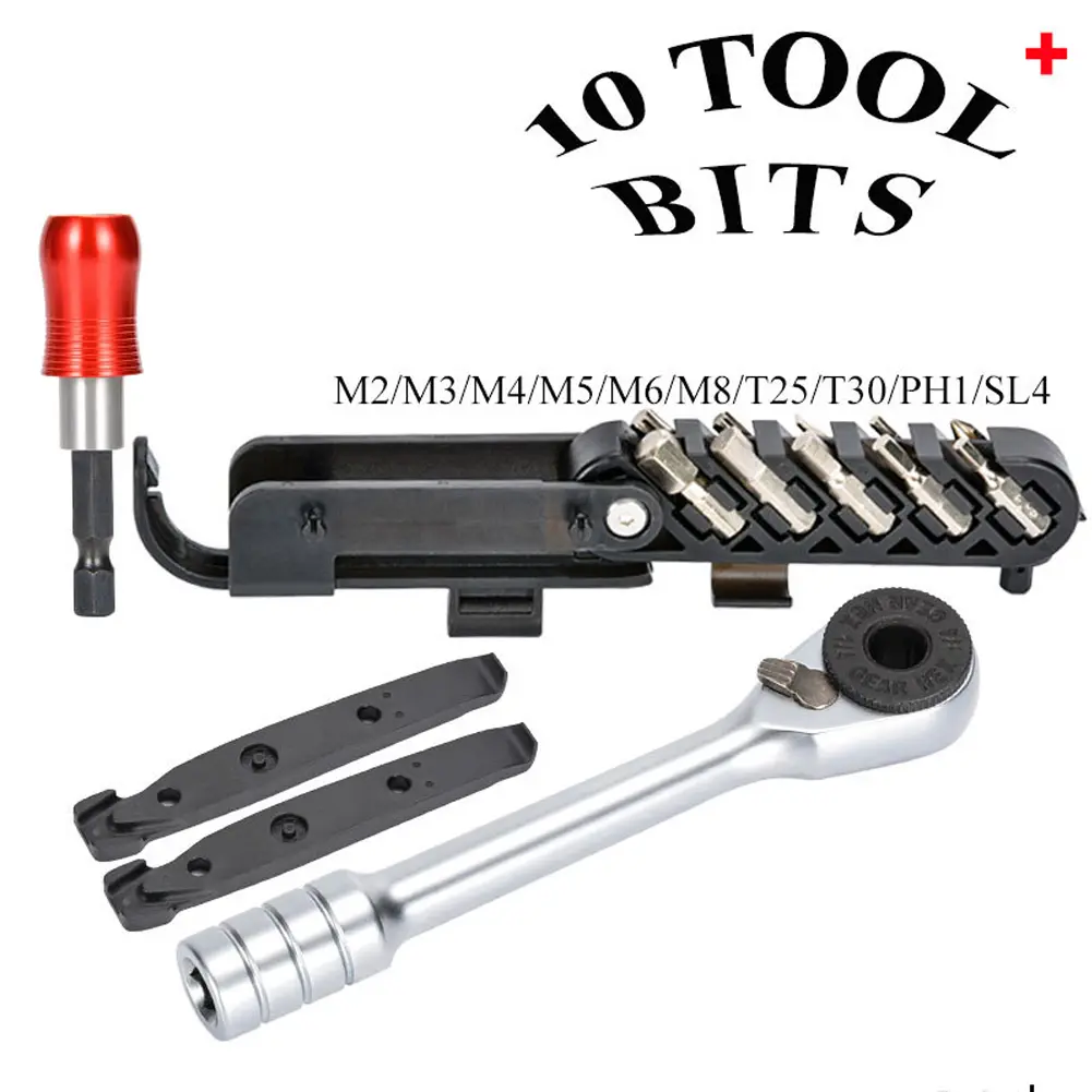 Portable Ratchet Wrench Tool Kit Quick Release Mini Ratchet Wrench Tool Kit Mountain Bike Road Bike Riding Repair Accessories