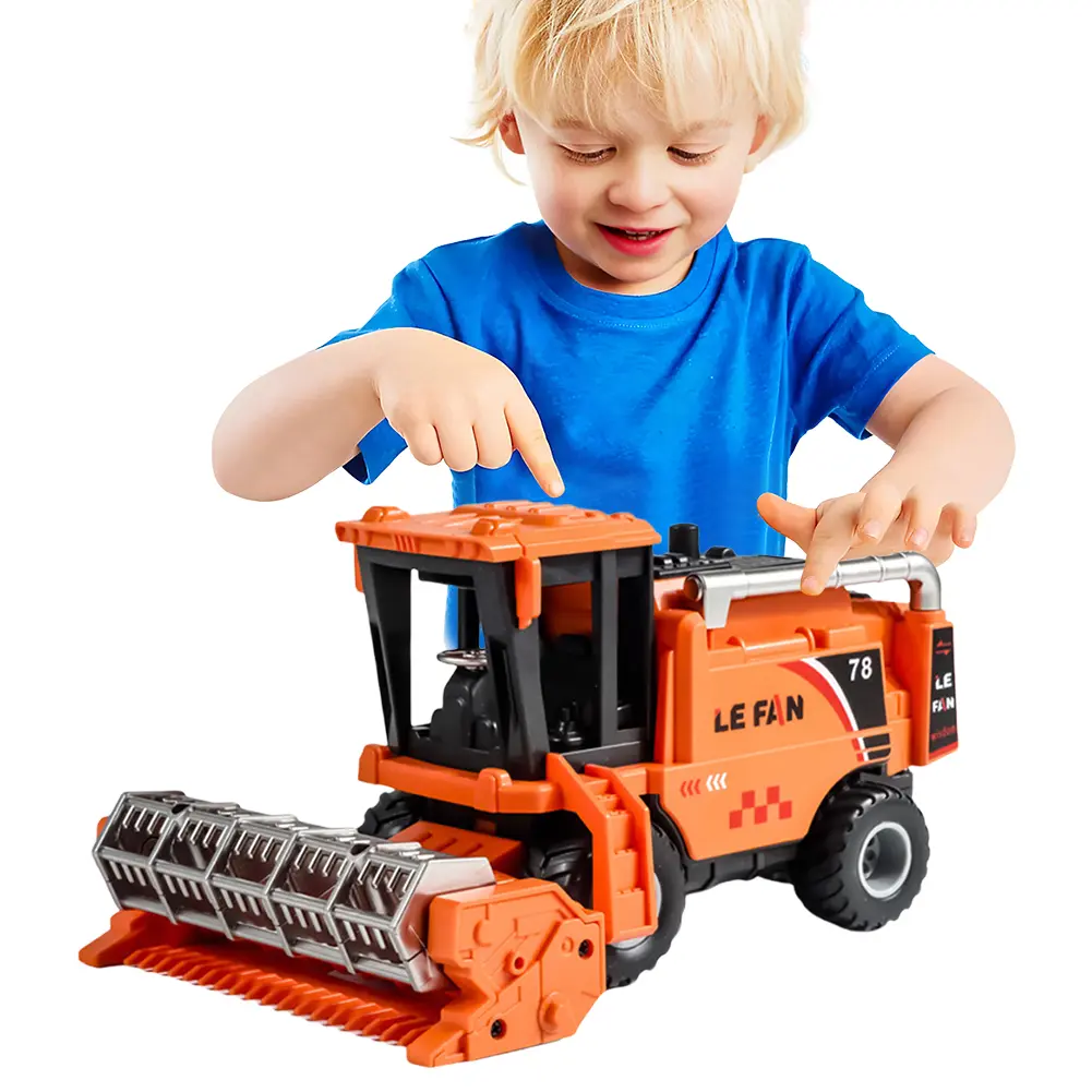 Friction Powered Combine Harvester Farm Toys Friction Powered Cars Farm Trucks Vehicle Tractor for Kids Christmas Birthday Gift