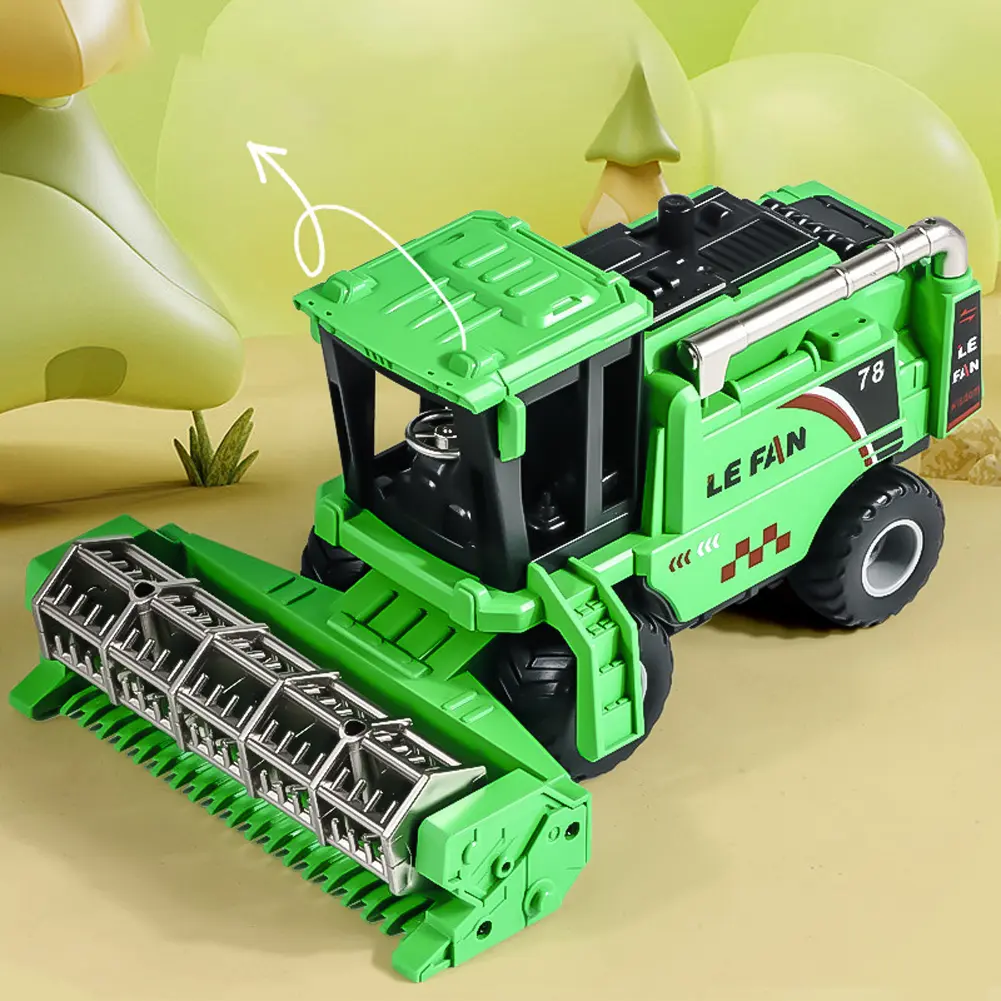 Friction Powered Combine Harvester Farm Toys Friction Powered Cars Farm Trucks Vehicle Tractor for Kids Christmas Birthday Gift