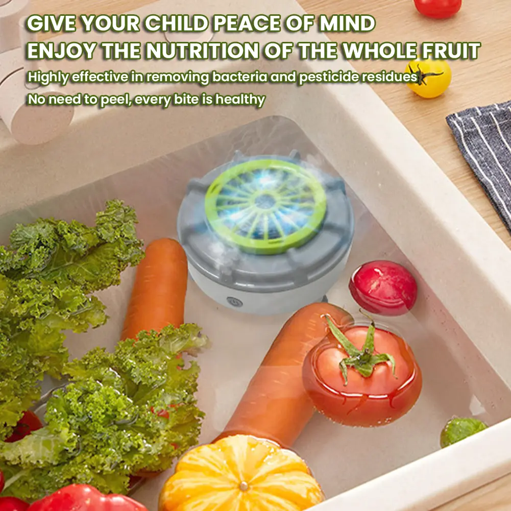 Portable Fruit Vegetable Washing Machine Fully Automatic Food Cleaner Machine Fruit Vegetable Cleaner Waterproof for Washing Fru