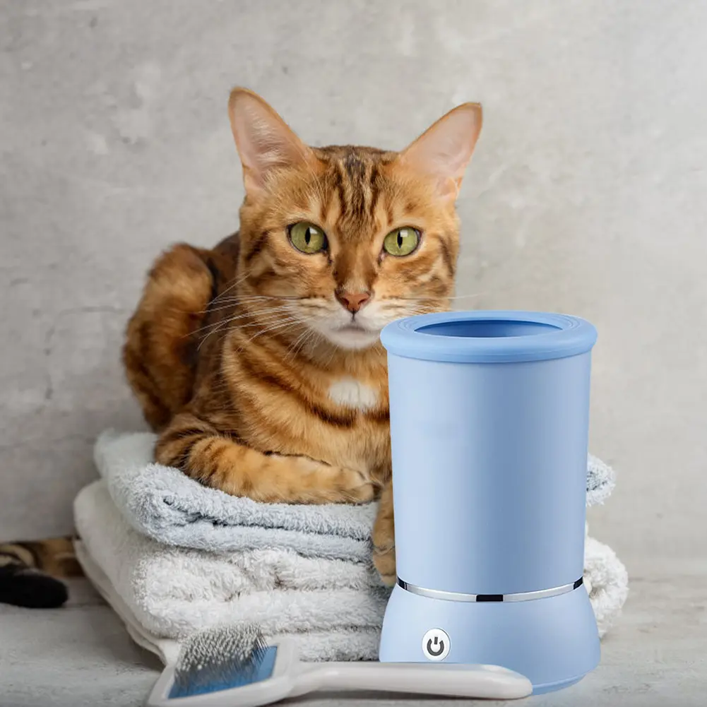 Automatic Dog Paw Cleaner with Soft Silicone Brush Dog Paw Washer Muddy Paw Cleaner for Dogs and Cats