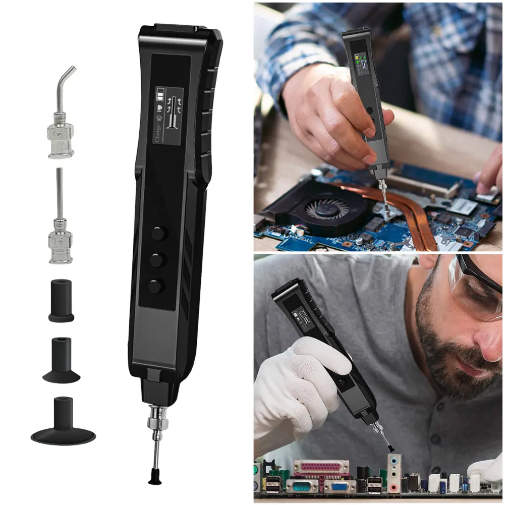 Electric Rechargeable Vacuum Pickup Tool Anti Static Suction Picker Up Hand Tool IC SMD Pick Up Set for IC Component Placement