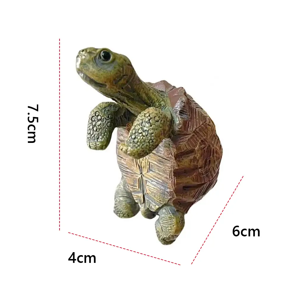 Tortoise Figurine Turtle Statue Decorative Turtle Hanging Ornament Flower Pot Hanger Planter Edge Decor for Vase Fish Tank