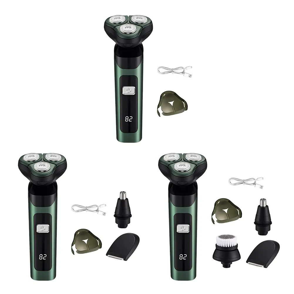 Men Electric Shaver Beard Shaving Machine Rechargeable Electric Razor Waterproof Cordless Shaver LED Display for Home Travel