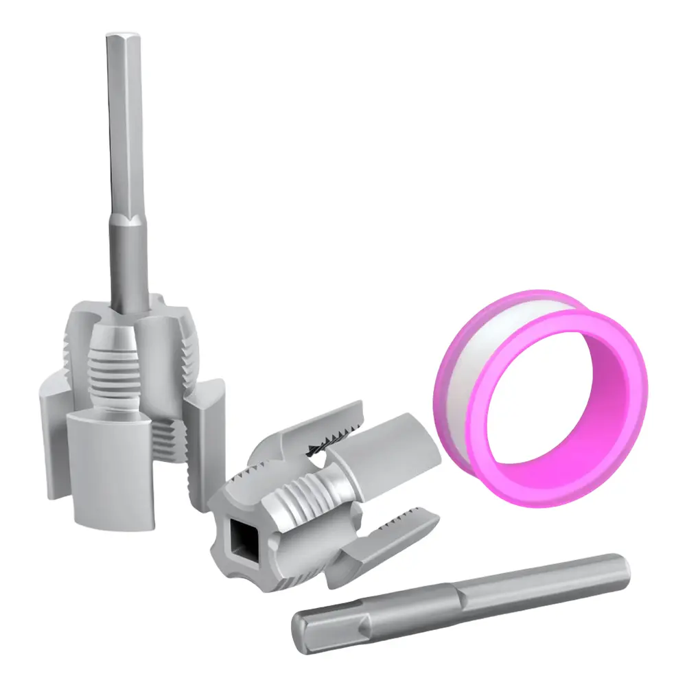 Integrated Pipe Thread Cutting Tool 1/2 3/4 Inch PVC Pipe Threader Pipe Threading Tool Electric Drill Compatible for Home Repair