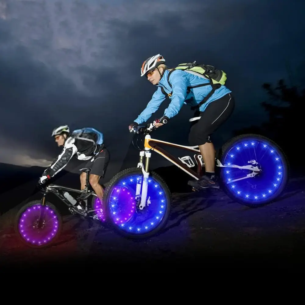LED Bike Wheel Lights Waterproof Bicycle Tire LED Light Remote Control Bike Spoke Lights 16 Colors for Kids Adults Night Riding