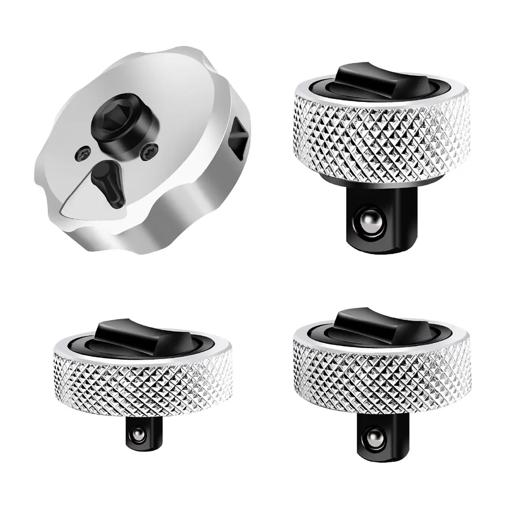 3 Pcs Palm Ratchet Wrench Set 1/4 3/8 1/2 Inch & Knurled Handle Ratcheting Finger Socket Driver Mechanics Tools for Tight Spaces