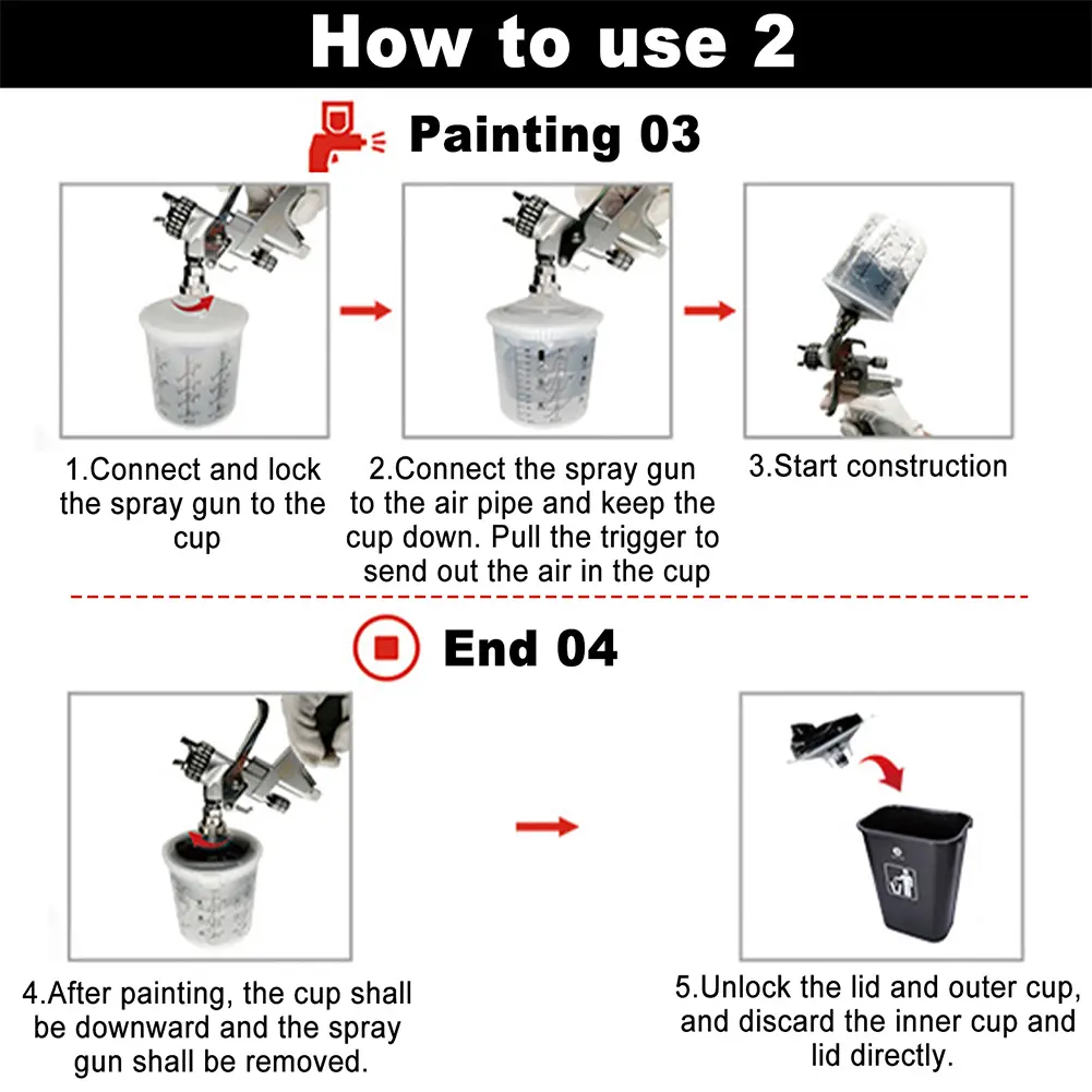 Paint Mixing Cup System 20 Ounce 600ml Kit Disposable 1 Hard Cup with Retainer Ring 20 Plugs Paint Sprayer Mixing Cup