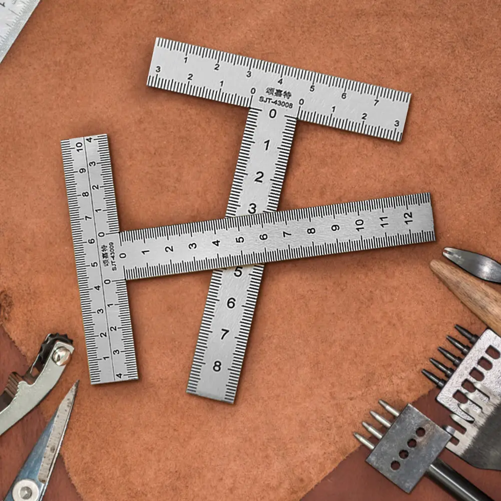 2Pcs Building Tools Square Ruler Stainless Steel Mini Right Angle Ruler Measuring Layout Tool Precision Building Framing Gauge