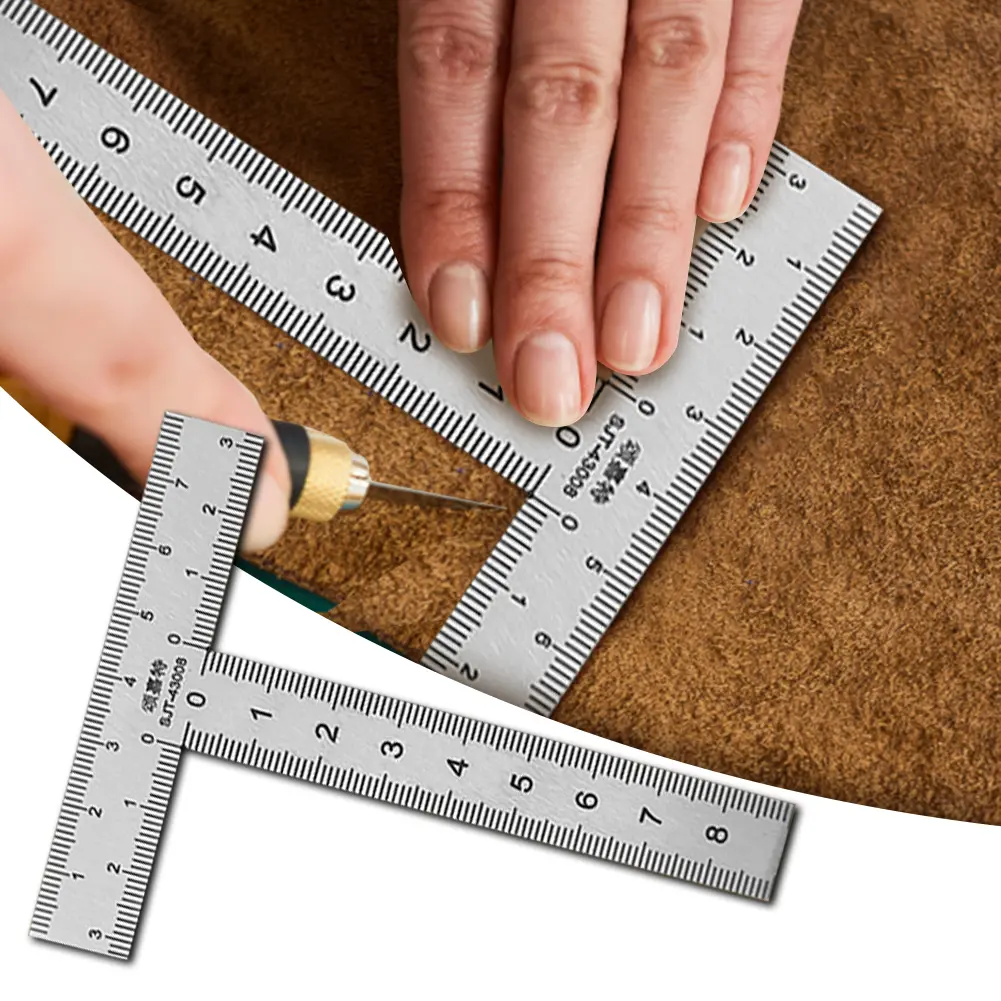 2Pcs Building Tools Square Ruler Stainless Steel Mini Right Angle Ruler Measuring Layout Tool Precision Building Framing Gauge