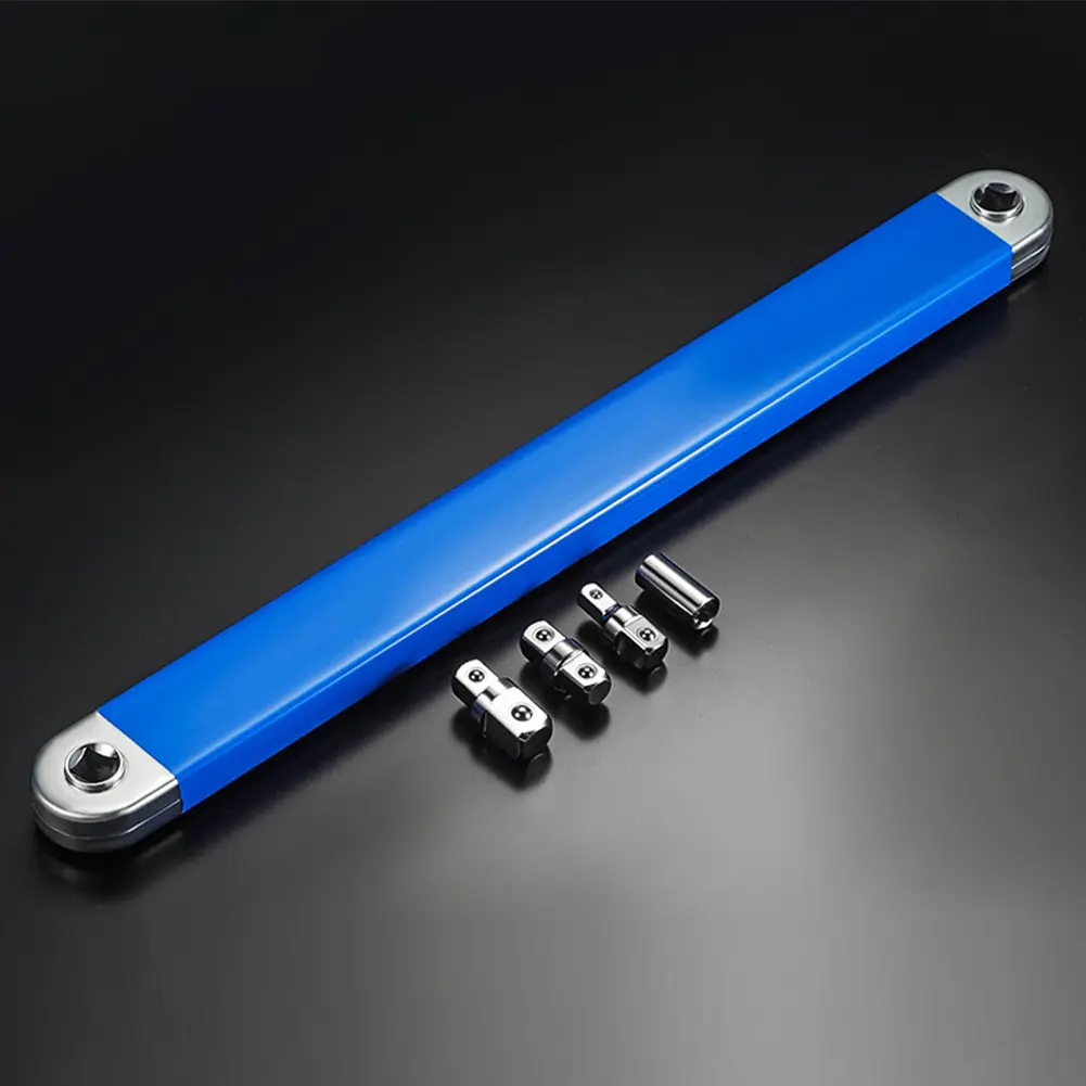 Professional Offset Extension Wrench with 1/2in 1/4in and 3/8in Drive Adapters Tight Spaces Extension Tool Auto Repair Tool