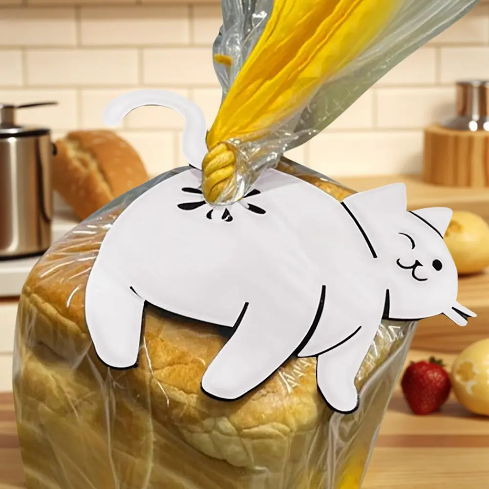 Cat Shaped Snack Bag Clips Novelty Kitchen Gadget Funny 3D Printed Bag Holder Cat Butt Food Package Clamp for Food Storage